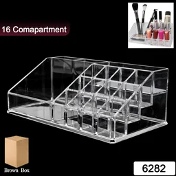 Acrylic Makeup Organizer – 16 Clear Compartments for Cosmetics