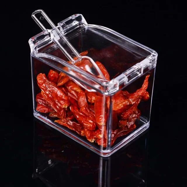Acrylic Spice Rack – 4-Compartment Clear Seasoning Box | Lunchie Bunchie