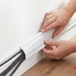 Adhesive Cable Protector Cord Cover 3 Meter Floor Wall Wire Hider (3 Mtr)