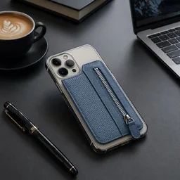 Adhesive Card Phone Holder – Zipper Pocket Wallet | Mobiléon