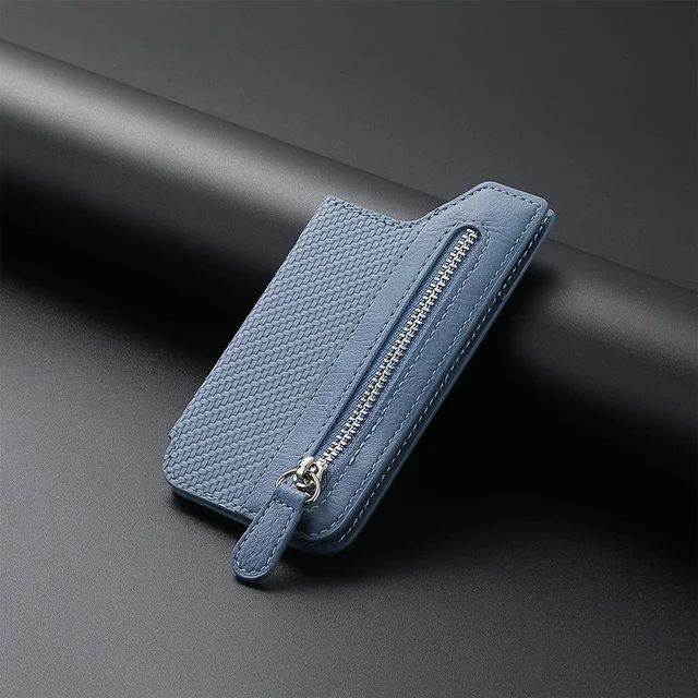 Adhesive Card Phone Holder – Zipper Pocket Wallet | Mobiléon