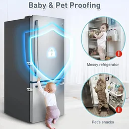 Adhesive Child Safety Lock for Refrigerator, Cabinet and Cupboard Doors (1 Pc)