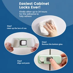 Adhesive Child Safety Lock for Refrigerator, Cabinet and Cupboard Doors (1 Pc)