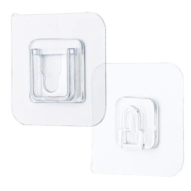 Adhesive Hooks – Transparent Damage-Free Wall Hanging | GlimmerHome