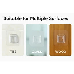 Adhesive Hooks – Transparent Damage-Free Wall Hanging | GlimmerHome