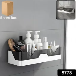 Adhesive Plastic Storage Shelf – Wall Mounted Space Saver