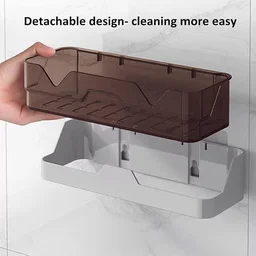 Adhesive Plastic Storage Shelf – Wall Mounted Space Saver