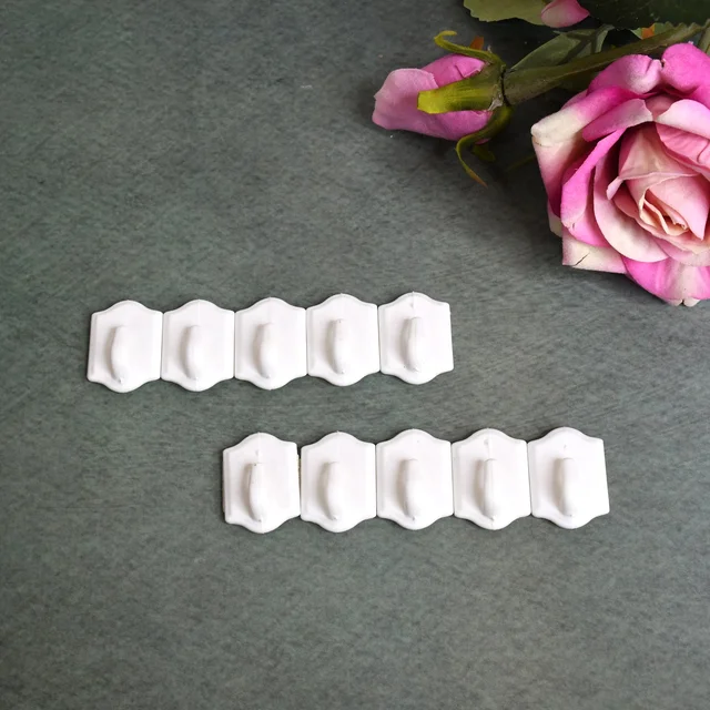 Adhesive Wall Hooks – Strong Drill-Free Set of 10 | GlimmerHome