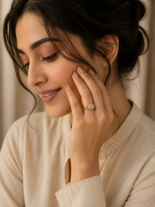 Zeraki Jewels Adjustable Designer Rings For Women Brass Gold Plated Ring FK