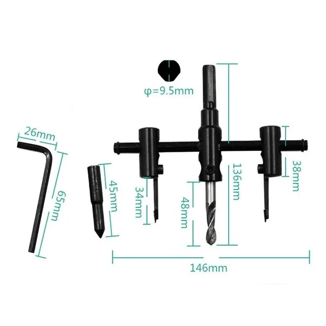 Adjustable Circle Hole Saw – Versatile 30-120mm Cuts | BoltForce
