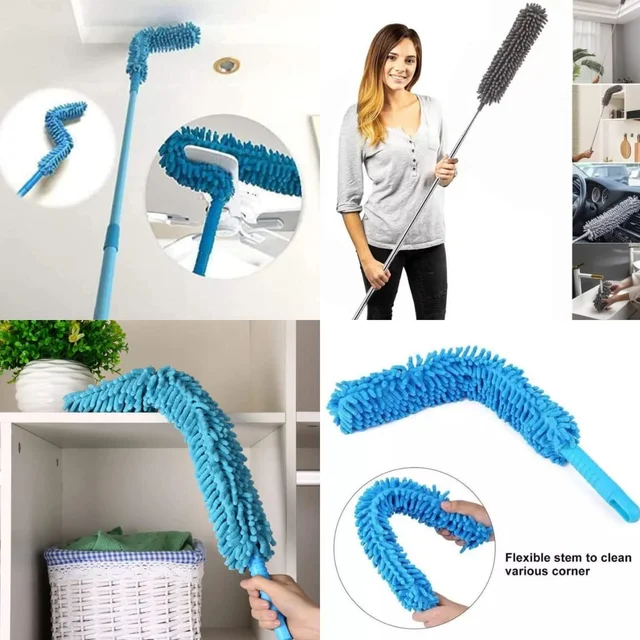 Adjustable Dust Brush – Extendable Handle, Microfiber Head | Garth