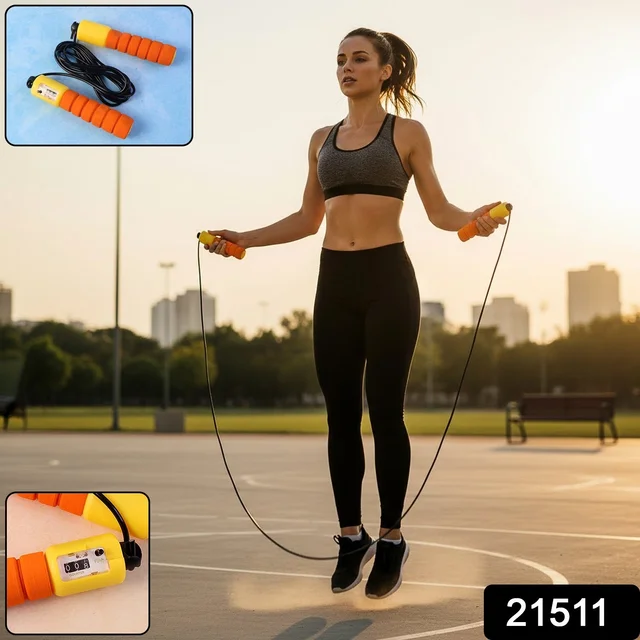 Adjustable Fitness Jump Rope – Digital Counter & Anti-Slip Grip