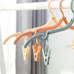 Adjustable Folding Clothes Hanger with Clips for Versatile Use
