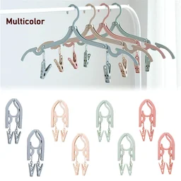 Adjustable Folding Clothes Hanger with Clips for Versatile Use