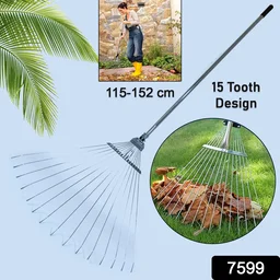 Adjustable Garden Rake – Telescopic Steel for Lawn Cleanup | Indo Glow