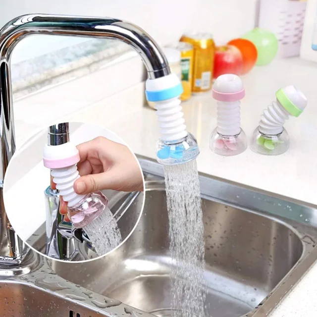 Adjustable Kitchen Sink Tap Water Filter – Splash Guard & Rotating Sprayer