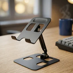 Adjustable Metal Mobile Stand – Foldable & Stable Desk Holder
