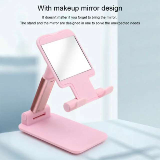 Adjustable Phone Stand – 3-Way Desk Mobile Holder with Mirror | Deskrova