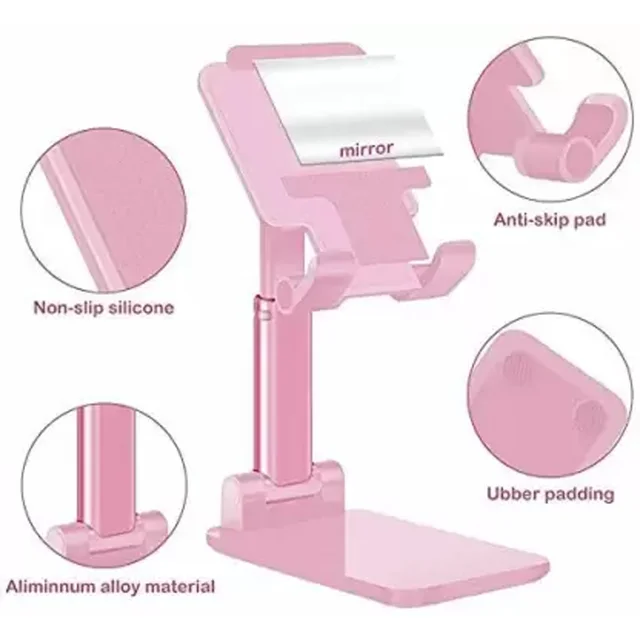 Adjustable Phone Stand – 3-Way Desk Mobile Holder with Mirror | Deskrova