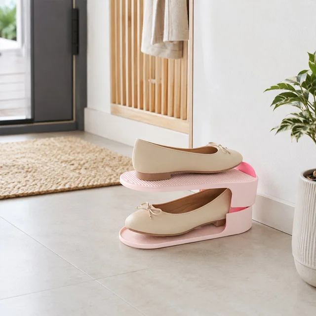 Adjustable Shoe Storage Rack – Space-Saving & Stackable Design