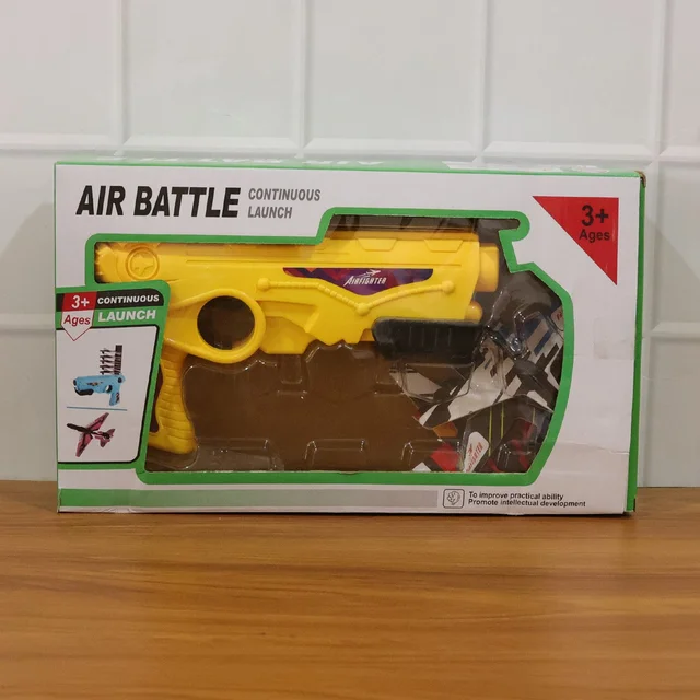 Air Battle Plane Launcher Toy – Safe Foam Glider Set for Kids