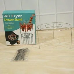 Air Fryer Skewer Stand Stainless Steel BBQ Kebab Rack Holder (1 Set)