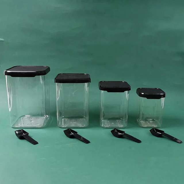 Air Tight Containers – 4 Pc Plastic Storage Set with Spoon