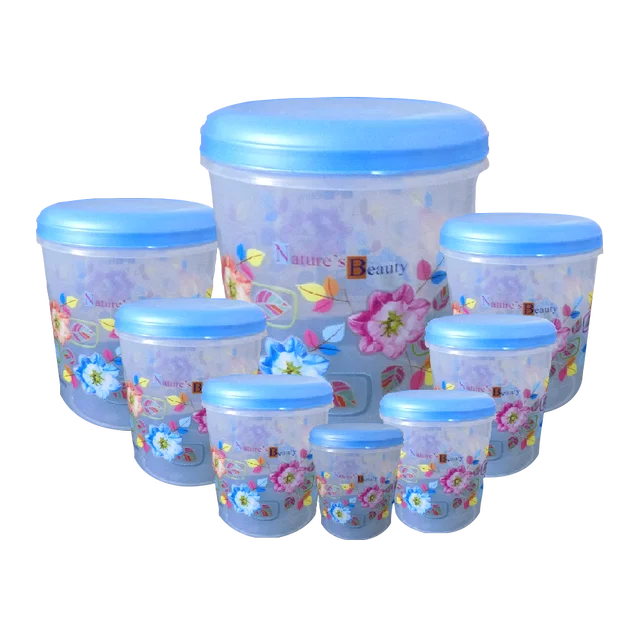 Air Tight Plastic Container Set – 8 Pcs Food Storage | Velvet Wheels