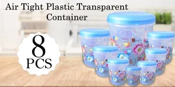 Air Tight Plastic Container Set – 8 Pcs Food Storage | Velvet Wheels