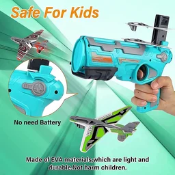 Airplane Launcher Toy – 5 Foam Planes & Gun | Play & Move