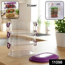 Airtight 3-Layer Stackable Food Storage Containers – Freshness & Space Saving