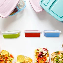 Airtight Food Containers – 3 Pc Multicolor Plastic Set | Tidy Table