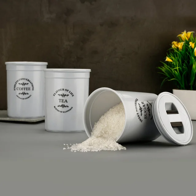 Airtight Food Containers – 3 Pc Tea Coffee Sugar Set | Tidy Table