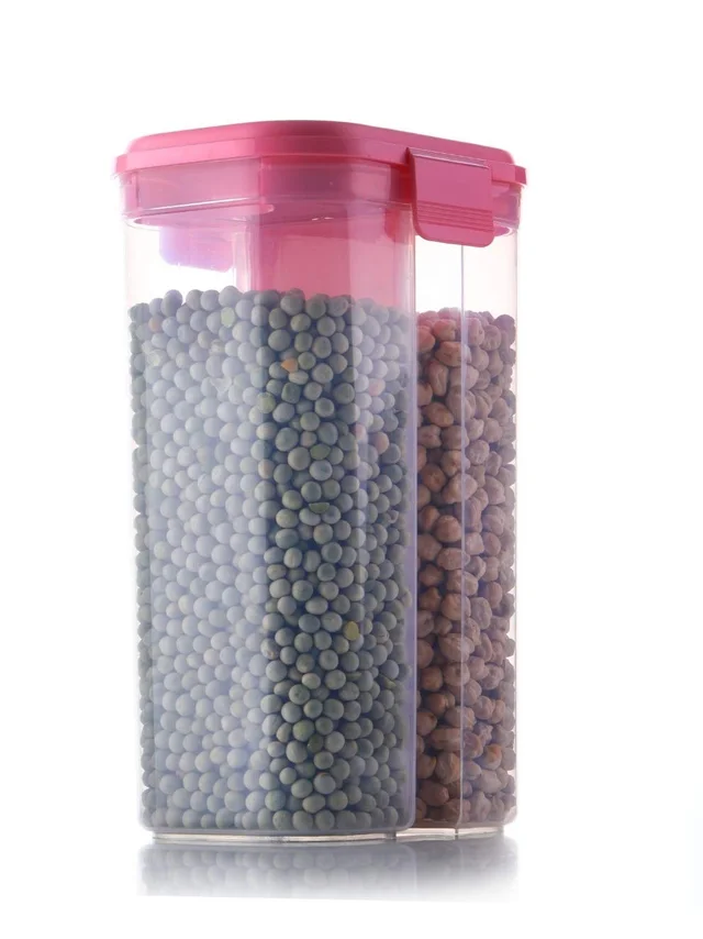 Airtight Food Grain Container – 2 Sections, 2L | Velvet Wheels