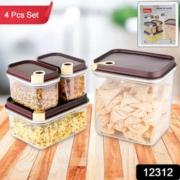 Airtight Food Storage Container Set – 4 Pc Vacuum Seal Jars