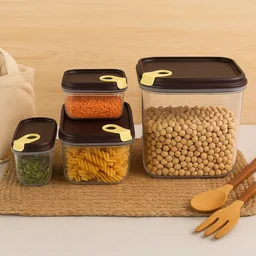 Airtight Food Storage Container Set – 4 Pc Vacuum Seal Jars