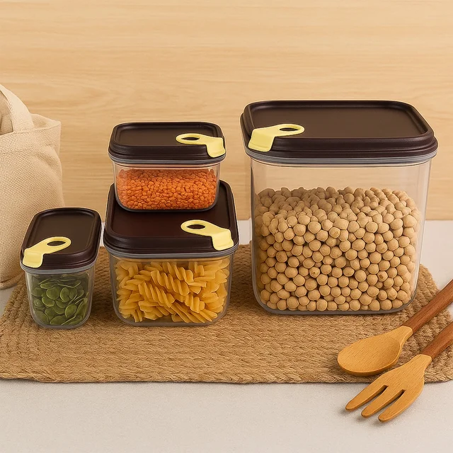 Airtight Food Storage Container Set – 4 Pc Vacuum Seal Jars