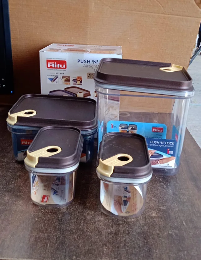 Airtight Food Storage Container Set – 4 Pc Vacuum Seal Jars