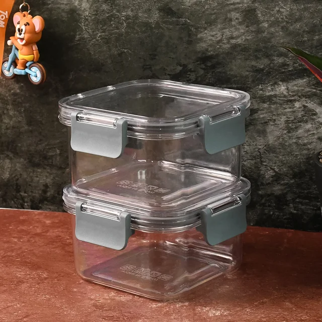 Airtight Food Storage Containers – 2Pc 540ML Press N’ Lock