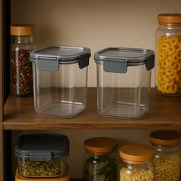 Airtight Food Storage Containers – 2x 900ml Press N’ Lock Set