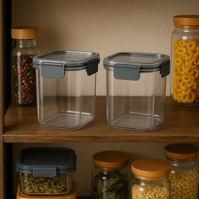 Airtight Food Storage Containers – 2x 900ml Press N’ Lock Set