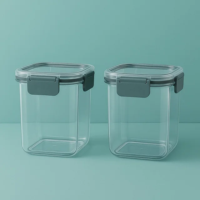 Airtight Food Storage Containers – 2x 900ml Press N’ Lock Set