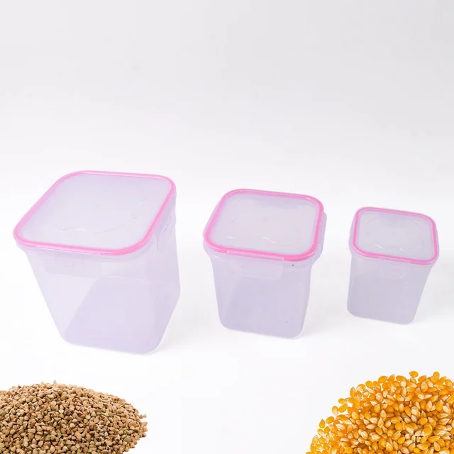 Airtight Kitchen Storage Container Set – 3 Pcs with Lock Seal Lids
