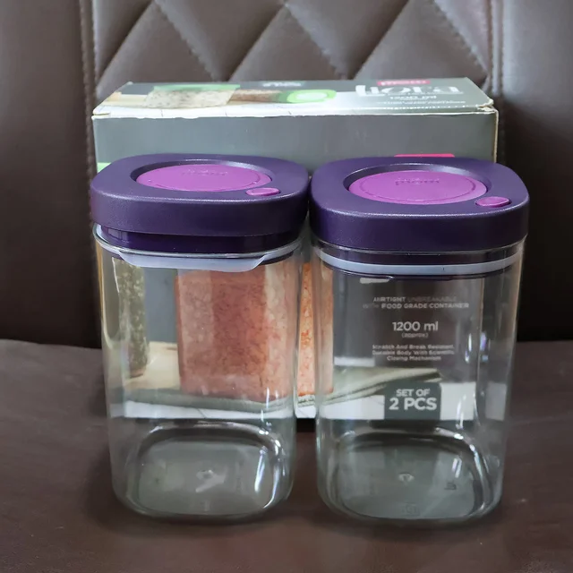 Airtight Kitchen Storage Containers – 2 Pc Set 1200ml Each
