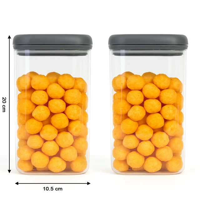 Airtight Kitchen Storage Containers – 2 Pc Set, 1500 ml Each