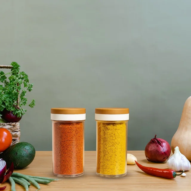 Airtight Kitchen Storage Jar Set – 2 Pc with Wooden Lids