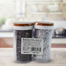 Airtight Kitchen Storage Jar Set – 2 Pc with Wooden Lids