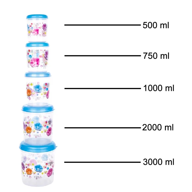 Airtight Plastic Container Set – 5-Piece Food Storage | Velvet Wheels