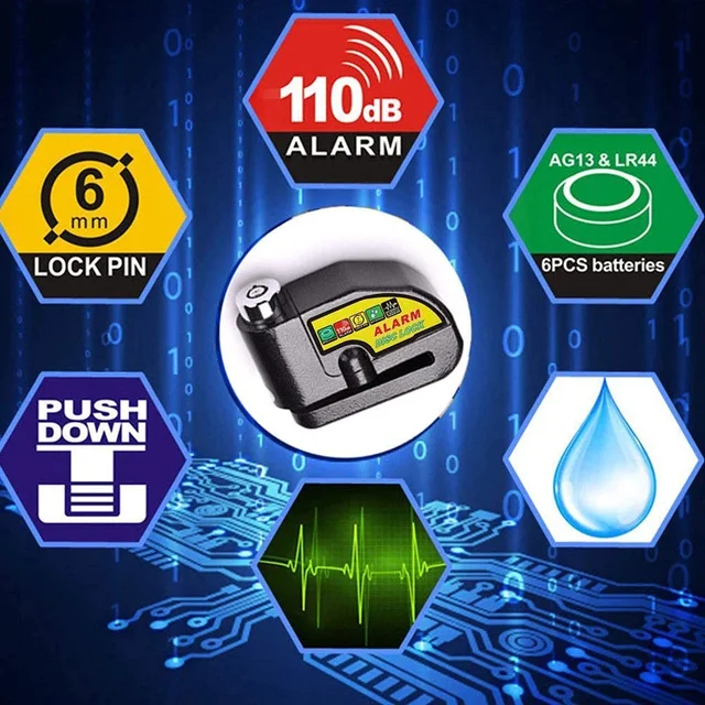Alarm Disc Lock – Motorbike Anti-Theft with 110dB Siren