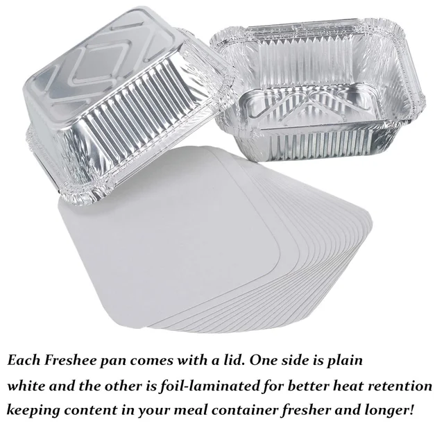 Aluminium Food Container with Lid – 450 ml Leak-Resistant 10 Pc